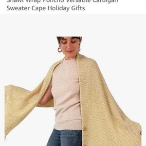 Women's Shawl Wrap Cardigan Sweater - Cream